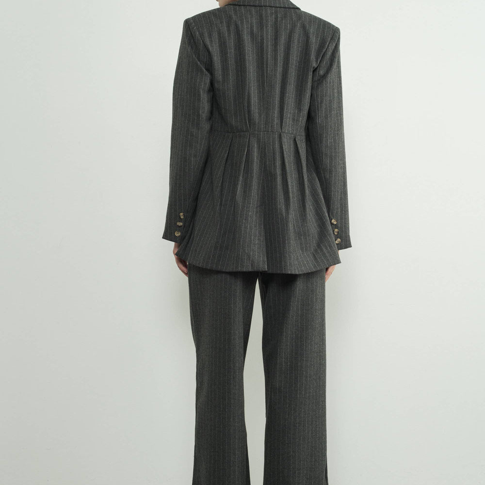 
                      
                        Pin-stripe Waist Elastic Tailored Pants
                      
                    