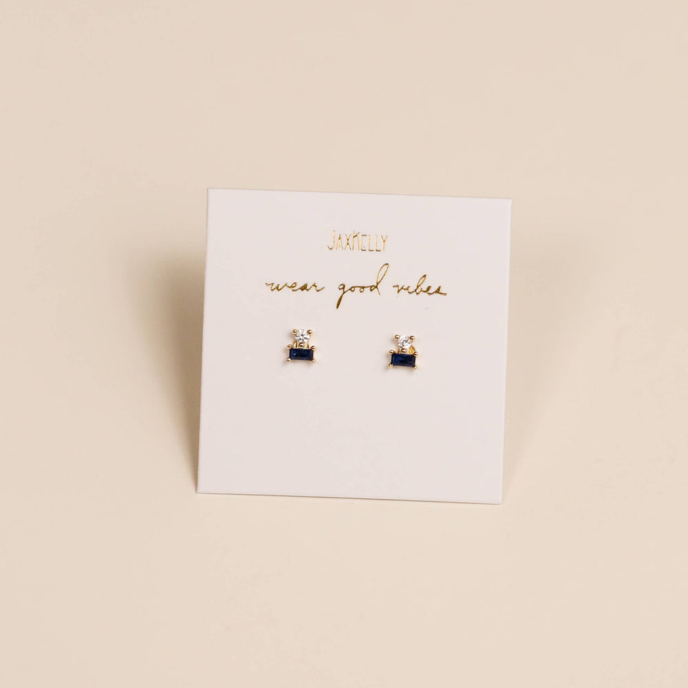 
                      
                        Double Stud Stack - Sapphire - Gold Earrings
                      
                    