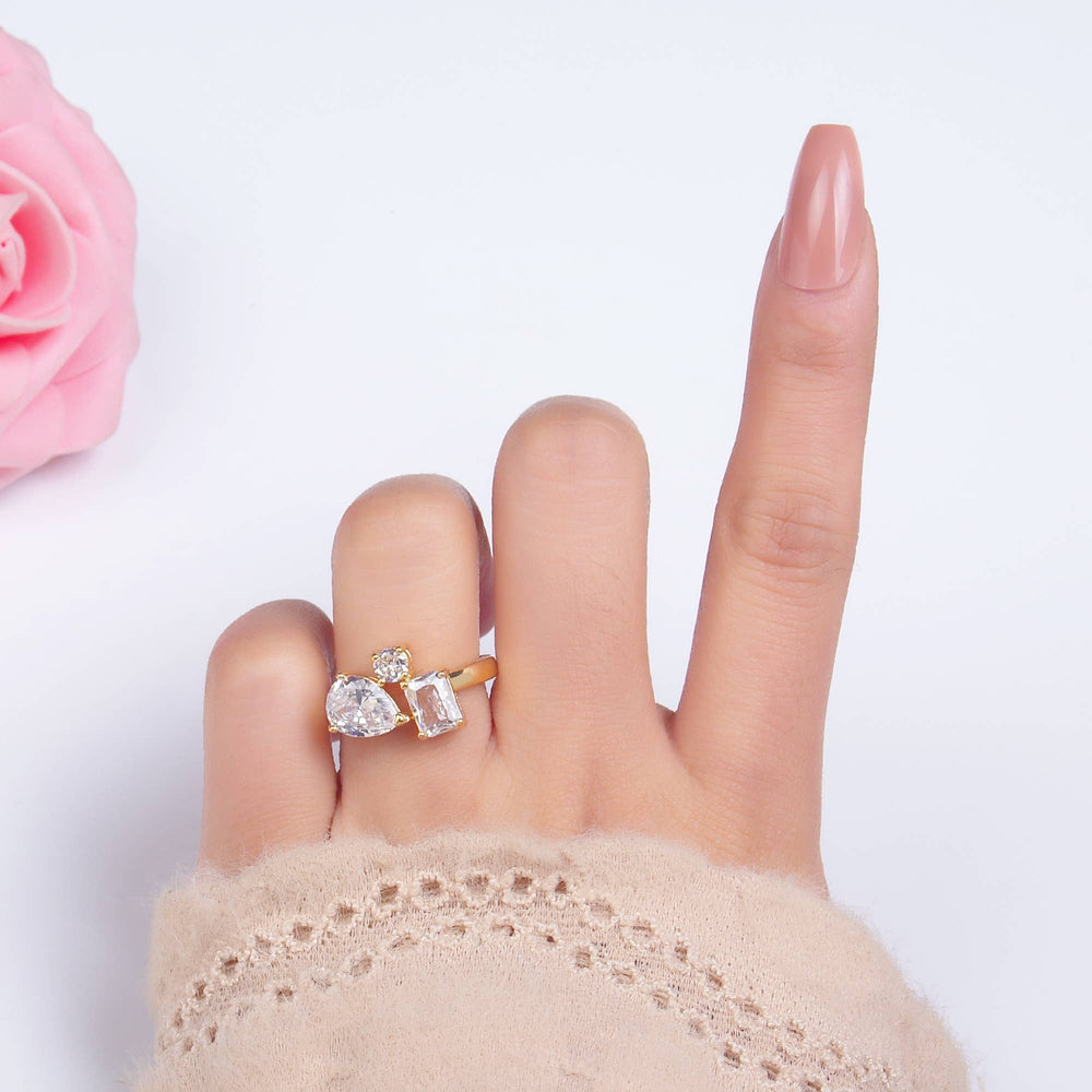 
                      
                        Multi Shape Clear CZ Stone Ring
                      
                    