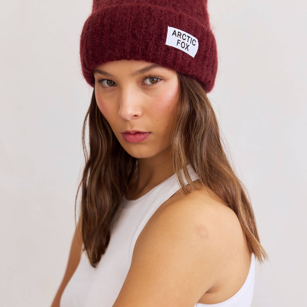 
                      
                        The Mohair Beanie - Cherry Burgundy
                      
                    