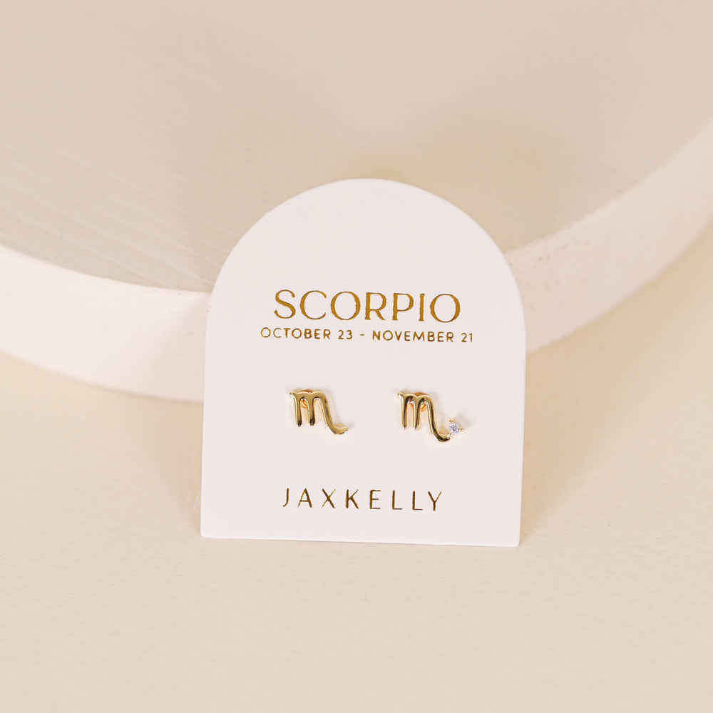 Zodiac Gold Earrings - Scorpio