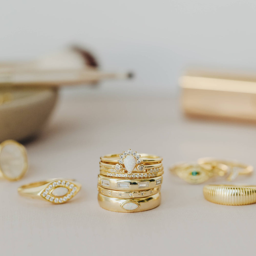 
                      
                        Gold Rings - Opal Burst CZ
                      
                    