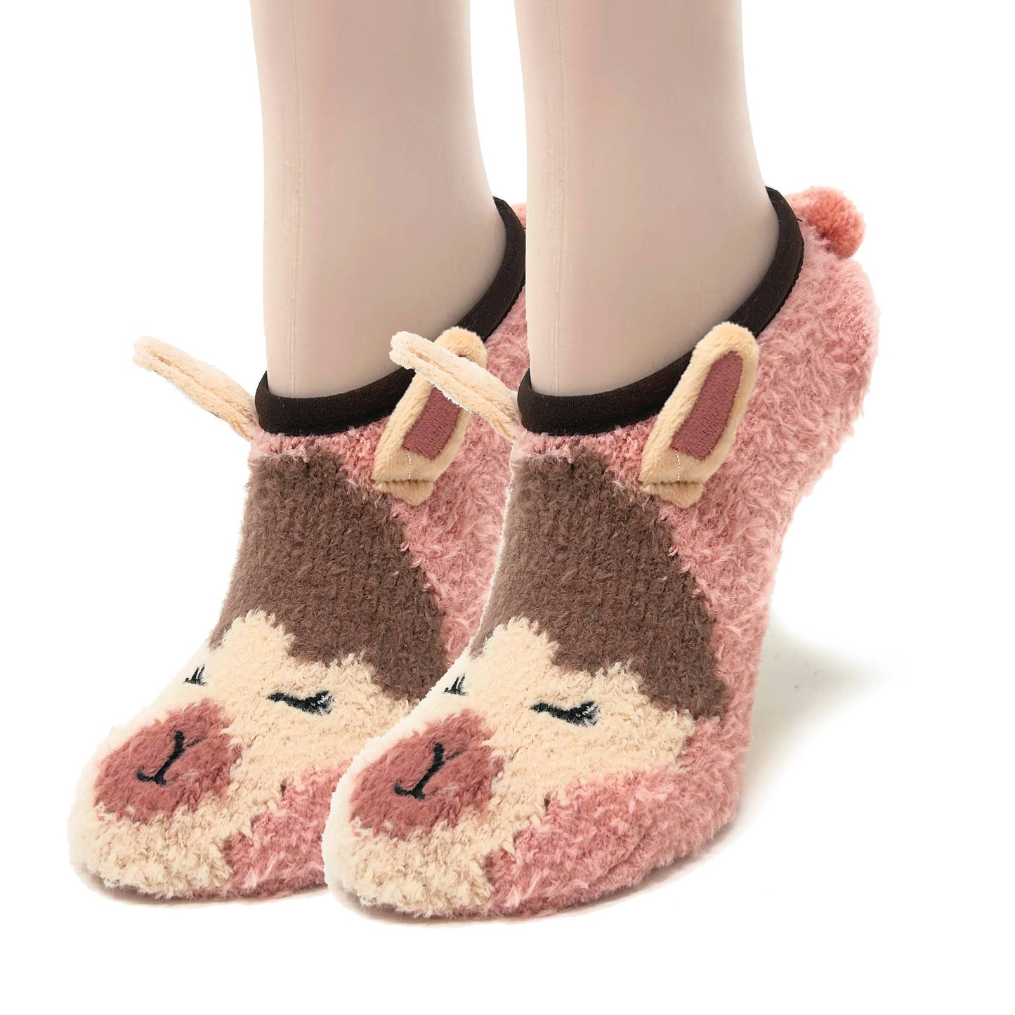 Llama BOK | Women's Non Slip Fuzzy Travel Slipper Socks