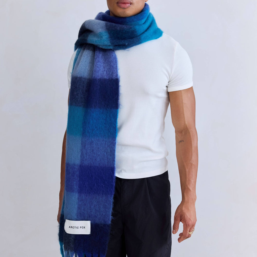 
                      
                        The Reykjavik Scarf - 100% Recycled - Blue Check
                      
                    