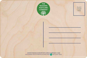 Love You Wooden Postcard