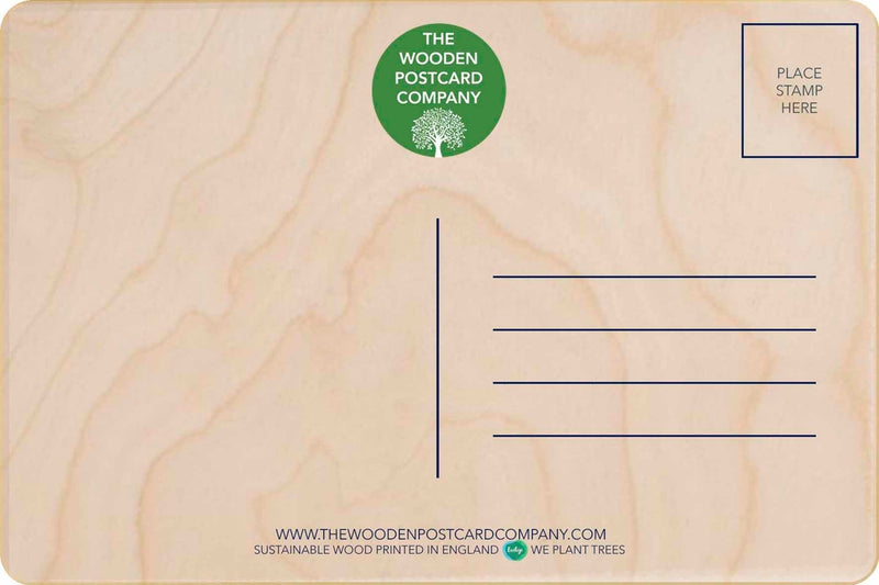 Love You Wooden Postcard
