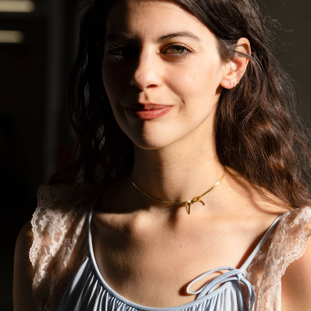 
                      
                        Bow Peep Choker / Necklace - 18K Gold Plated
                      
                    