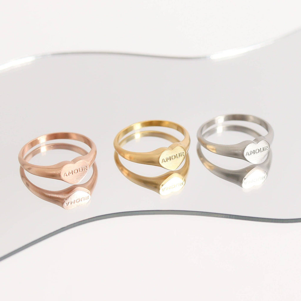 
                      
                        Amour Heart Signet Ring
                      
                    