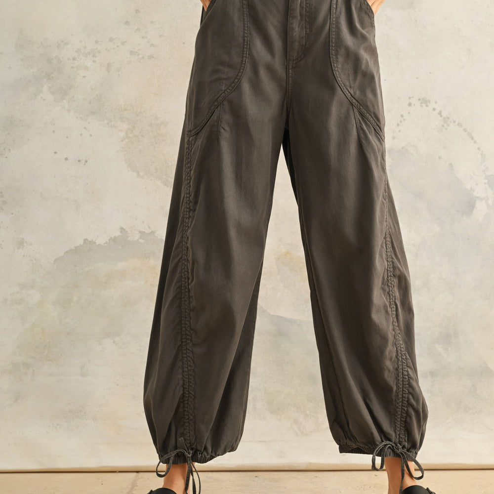 New Washed Drawstring On Bottom Pants
