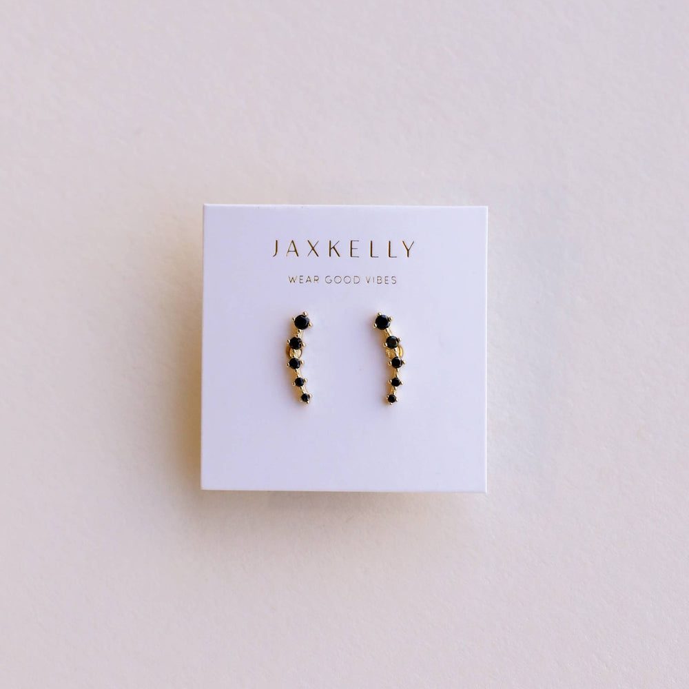 
                      
                        Crawler - Black CZ - Gold Earrings
                      
                    