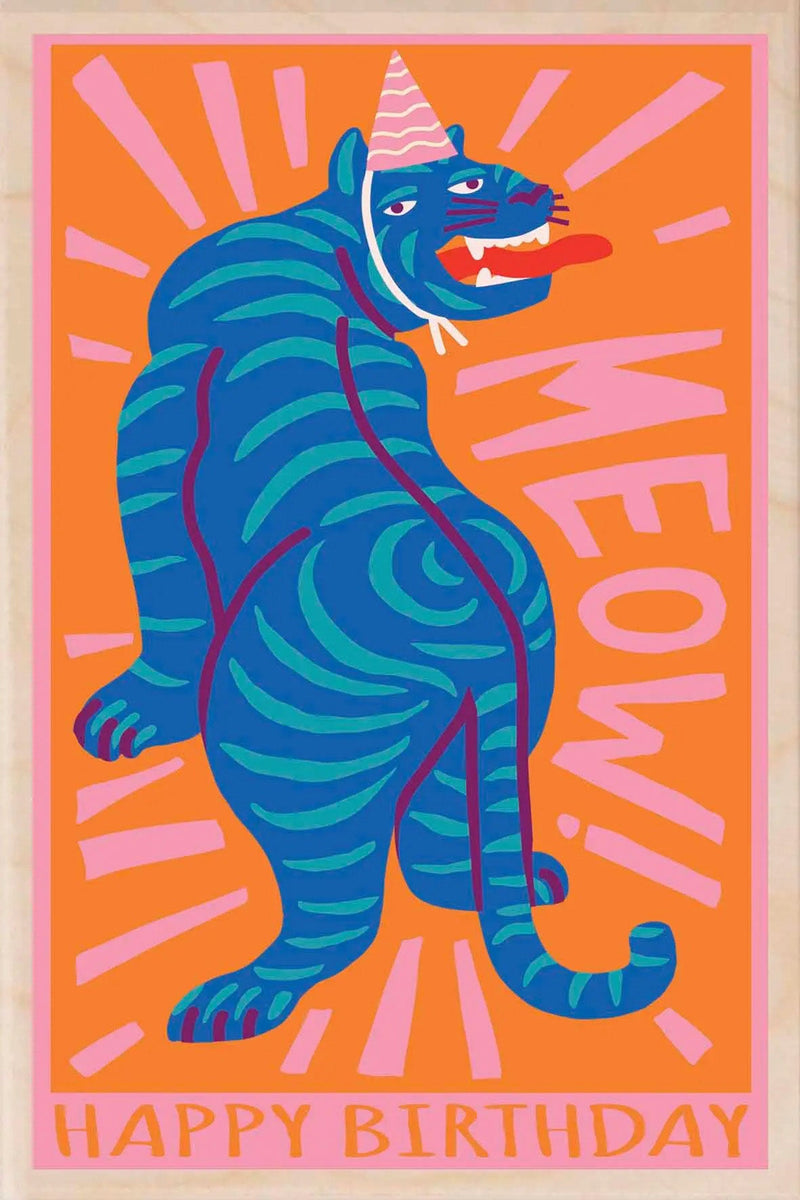 "Happy Birthday Tiger" Wooden Postcard