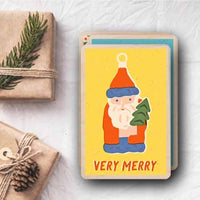 VERY MERRY sustainable wood Christmas card