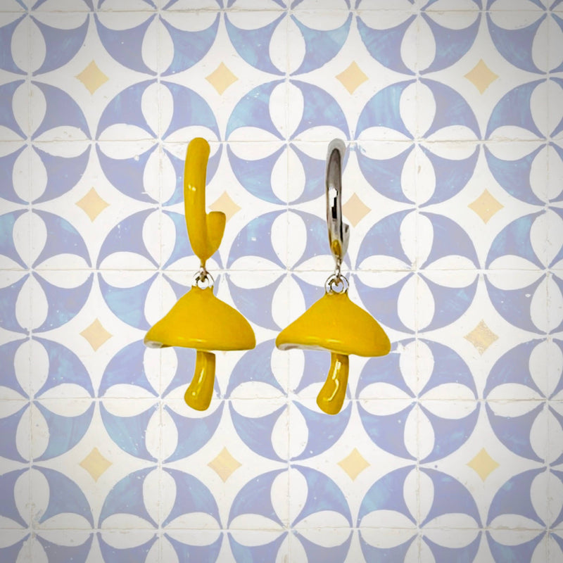 Mushrooms Earrings in Yellow