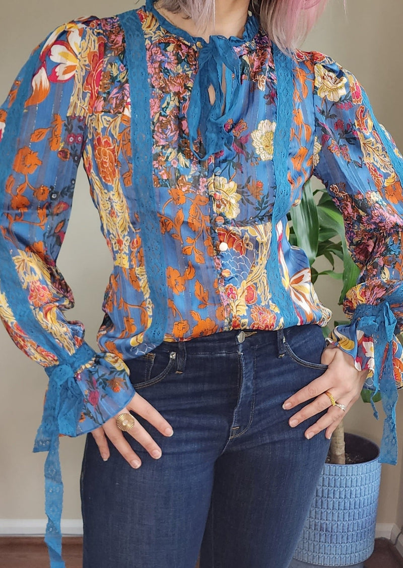 Maia Floral Patchwork Lace Top