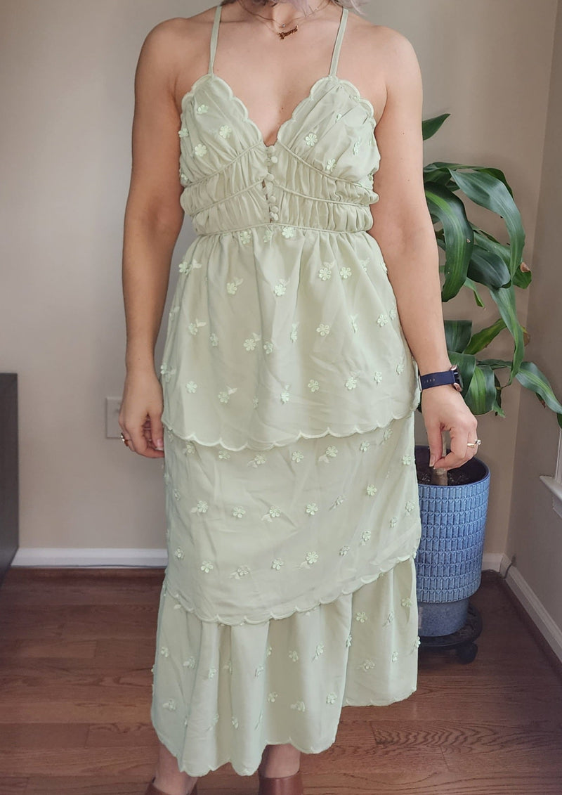 Rylee Backless Tiered Slip Dress