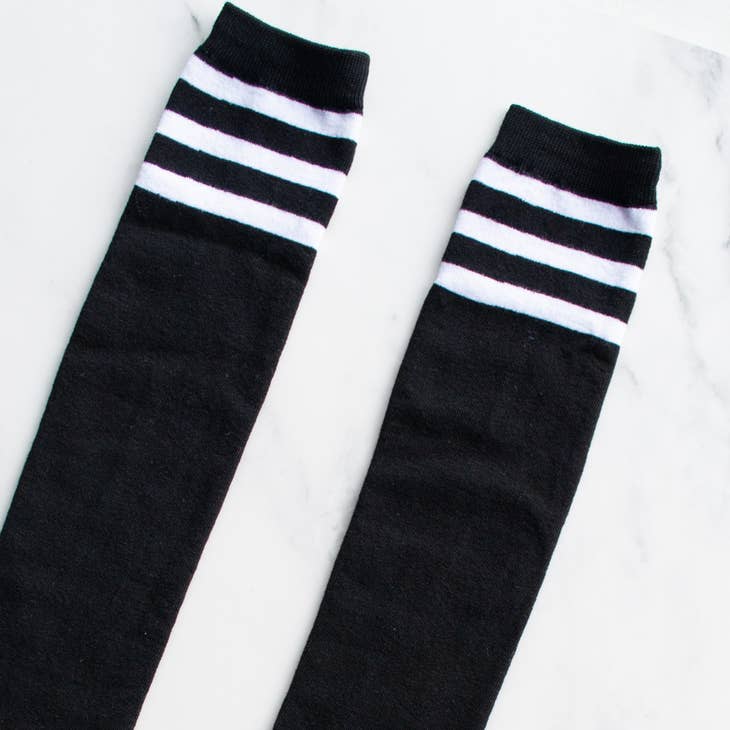 Solid Stripe Knee Socks
