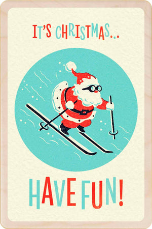 HAVE FUN! wood Christmas Card Stocking Filler Gift