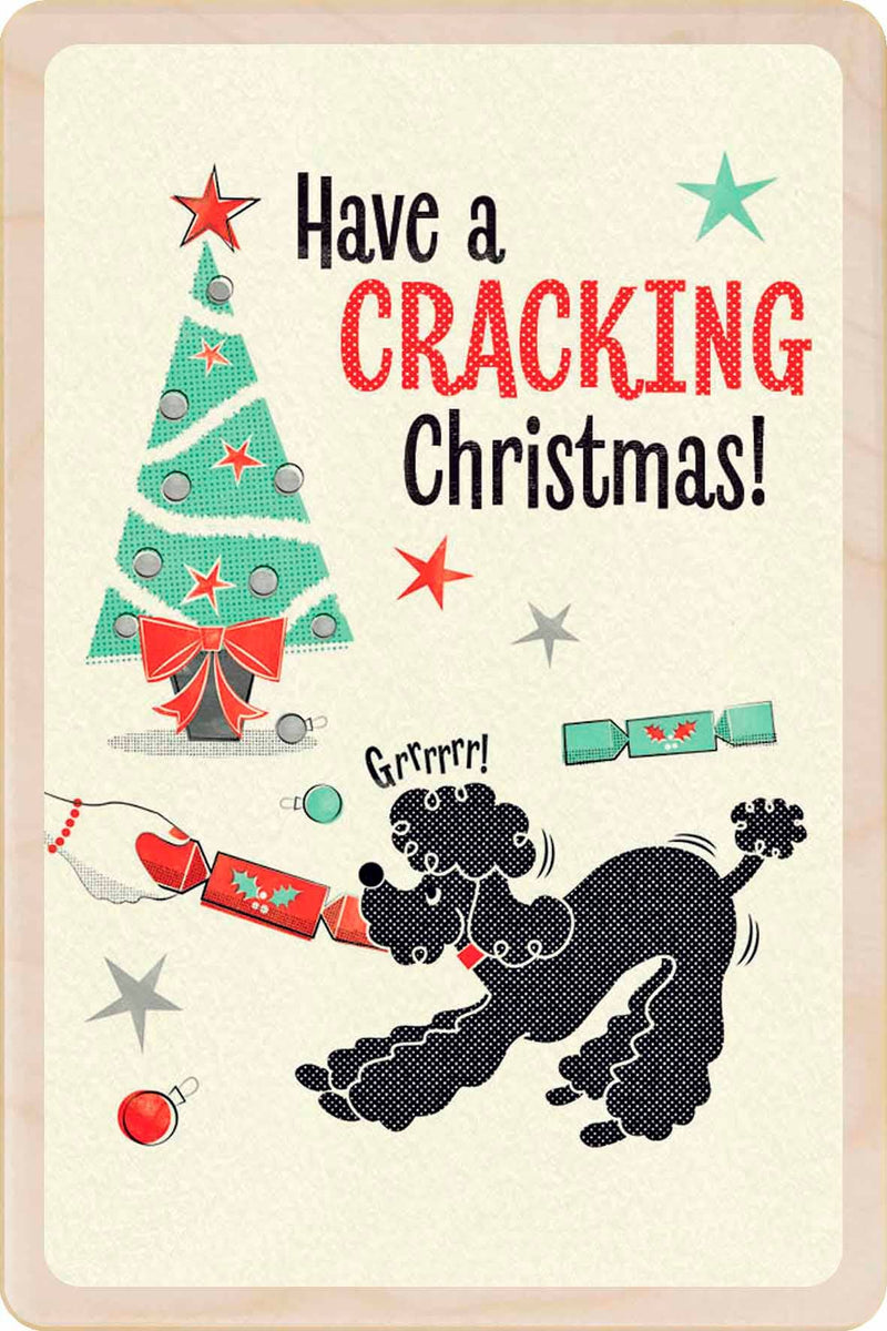 CRACKING wood Christmas Card Stocking Filler Gift