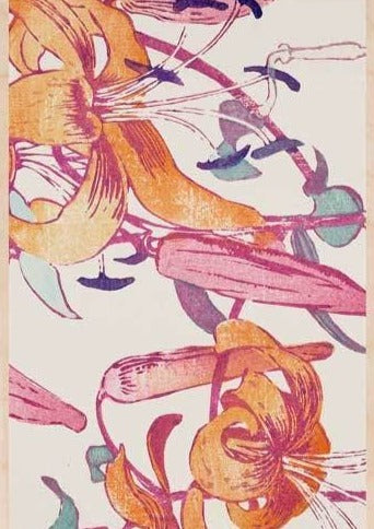 ROYDS - TIGER LILIES wooden postcard Fine Art