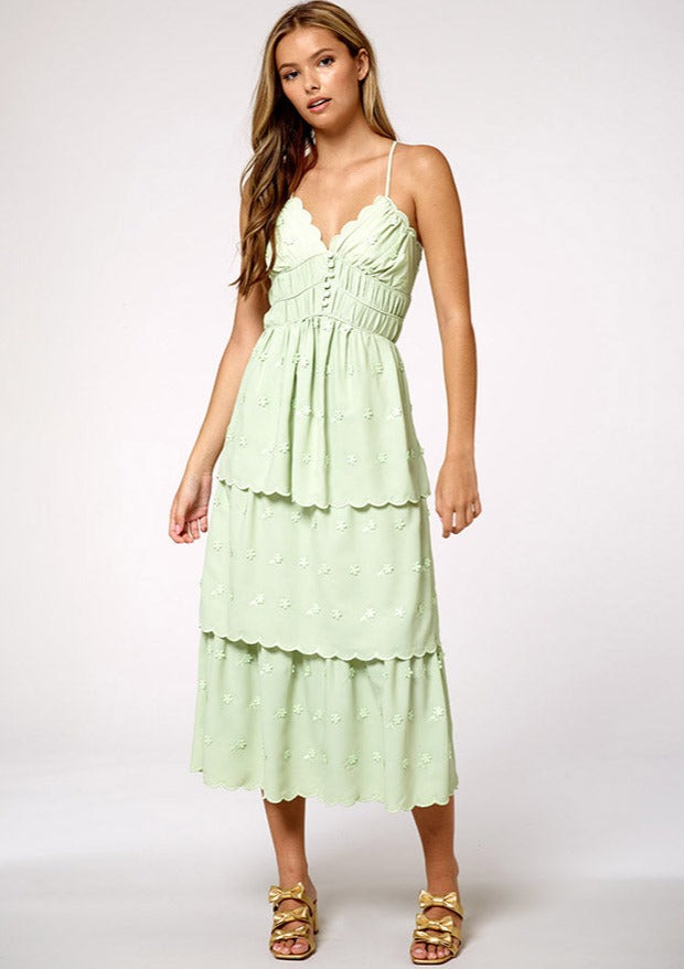 Rylee Backless Tiered Slip Dress