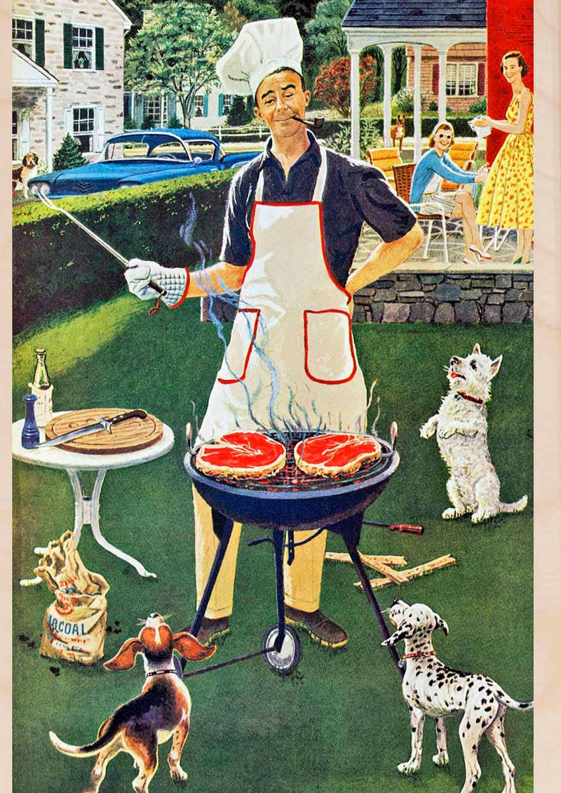 BBQ Wooden Postcard