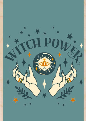 Witch Power Wooden Card