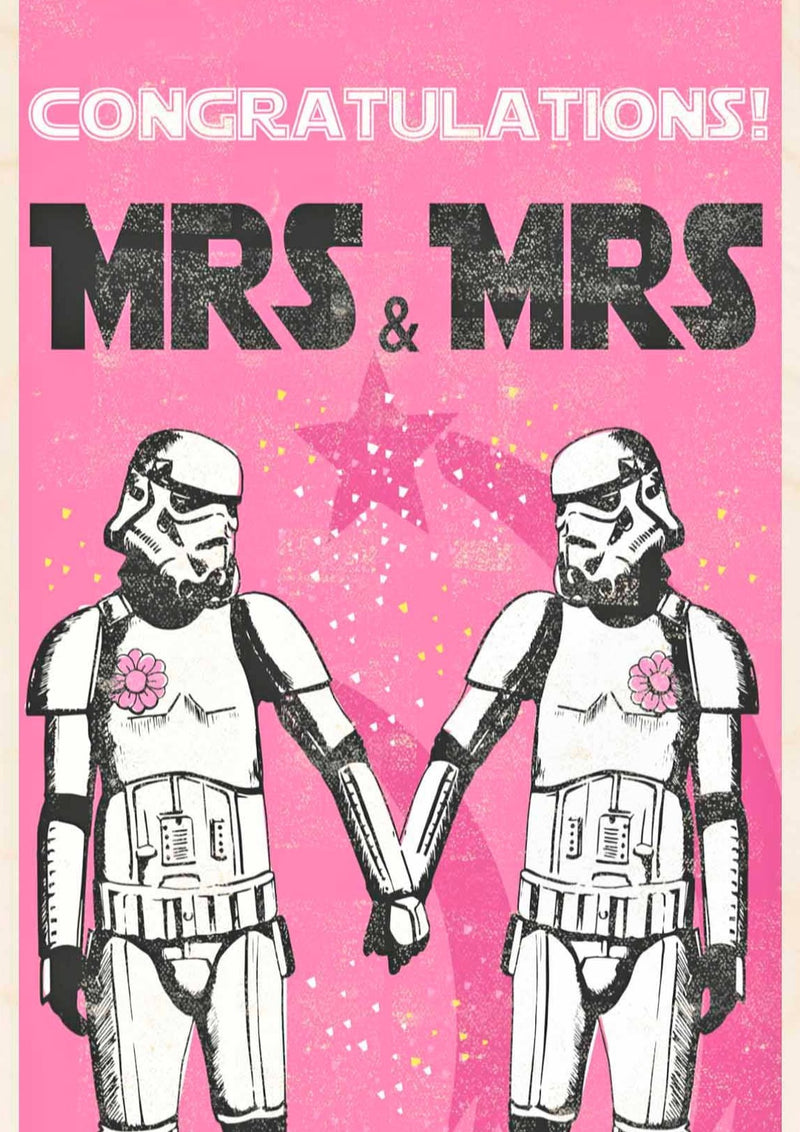 MRS & MRS Storm Trooper wooden postcard