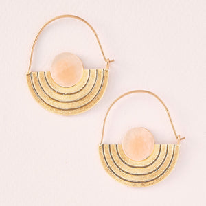 Anna Stone Orbit Earring - Sunstone/Gold