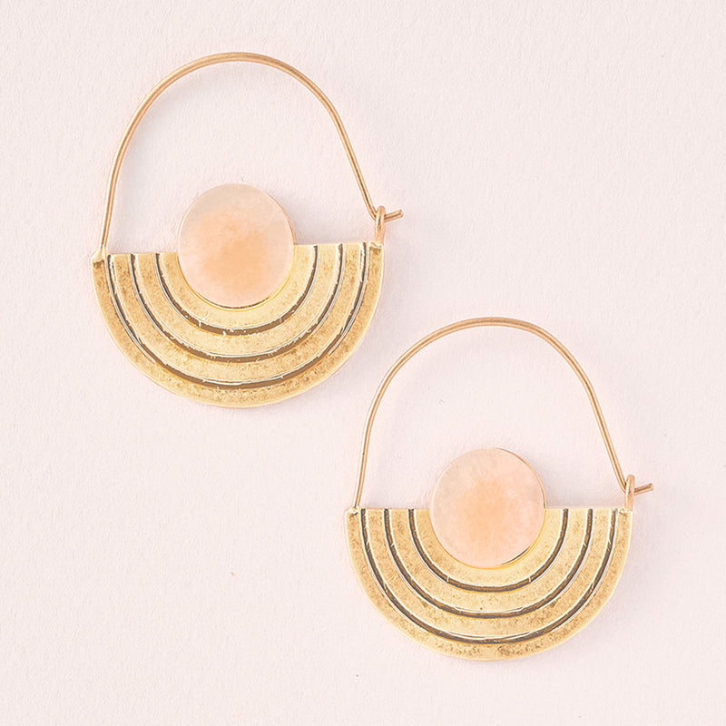 Anna Stone Orbit Earring - Sunstone/Gold