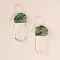 Modern Stone Chandelier Earring - African Turquoise/Silver