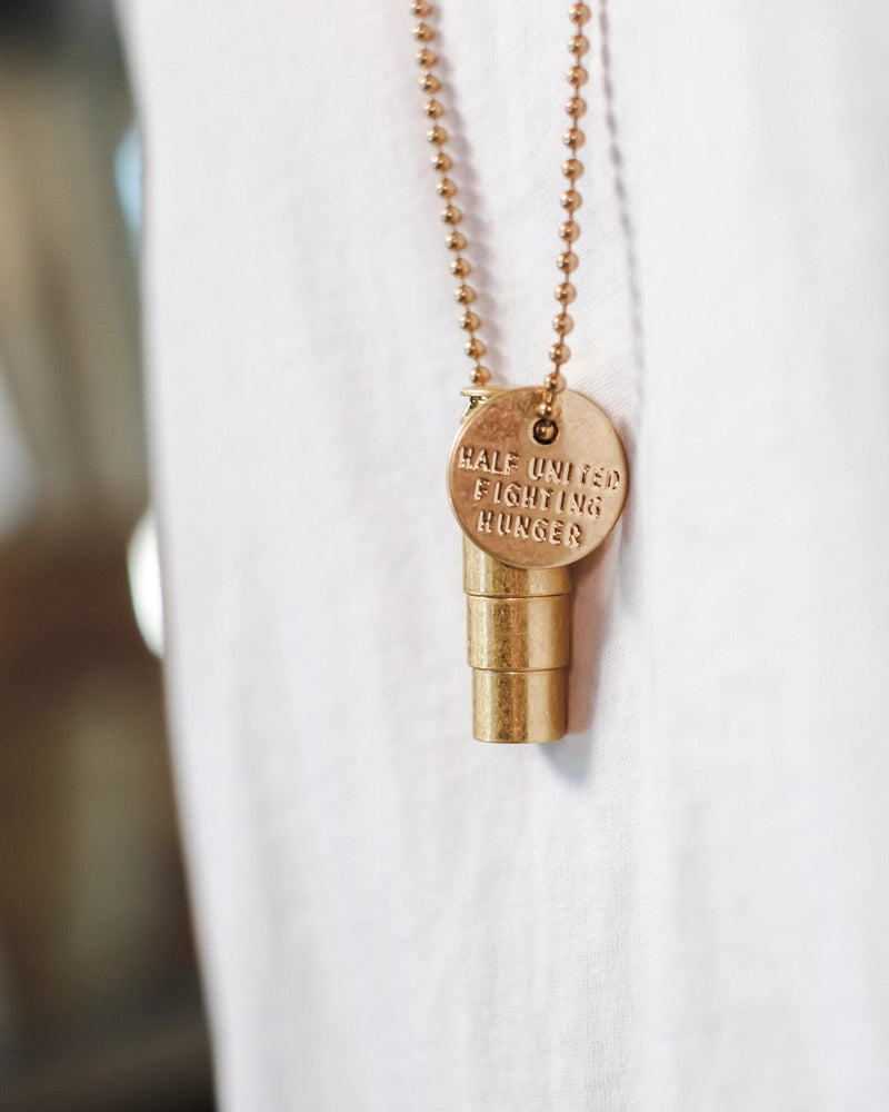 Fighting Hunger Bullet Necklace - Gold