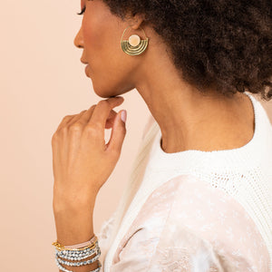 Anna Stone Orbit Earring - Lapis/Silver