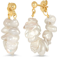 Ramona Earrings Gold - Pearl Nugget