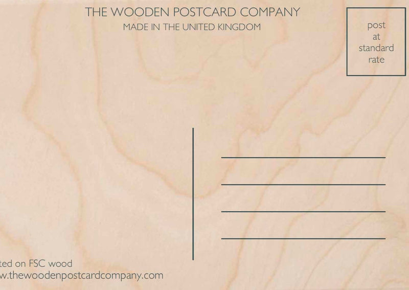 SURFING wooden postcard