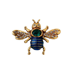 Blue Bee Button Pin