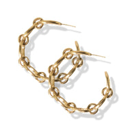 Chain Link Brass Hoop Earrings