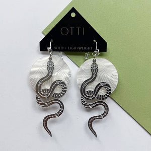 Silver Snake Earrings: Solid