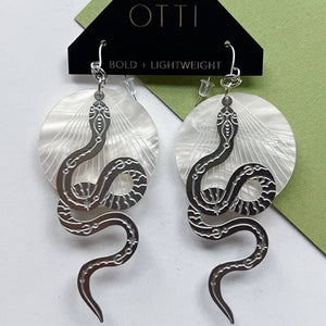 Silver Snake Earrings: Solid