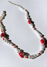 Strawberry and Pearl Necklace
