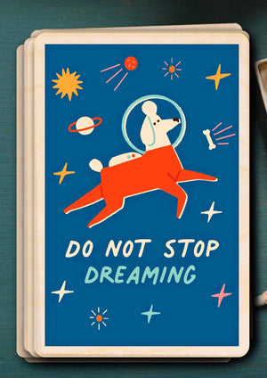 Do Not Stop Dreaming Wooden Postcard