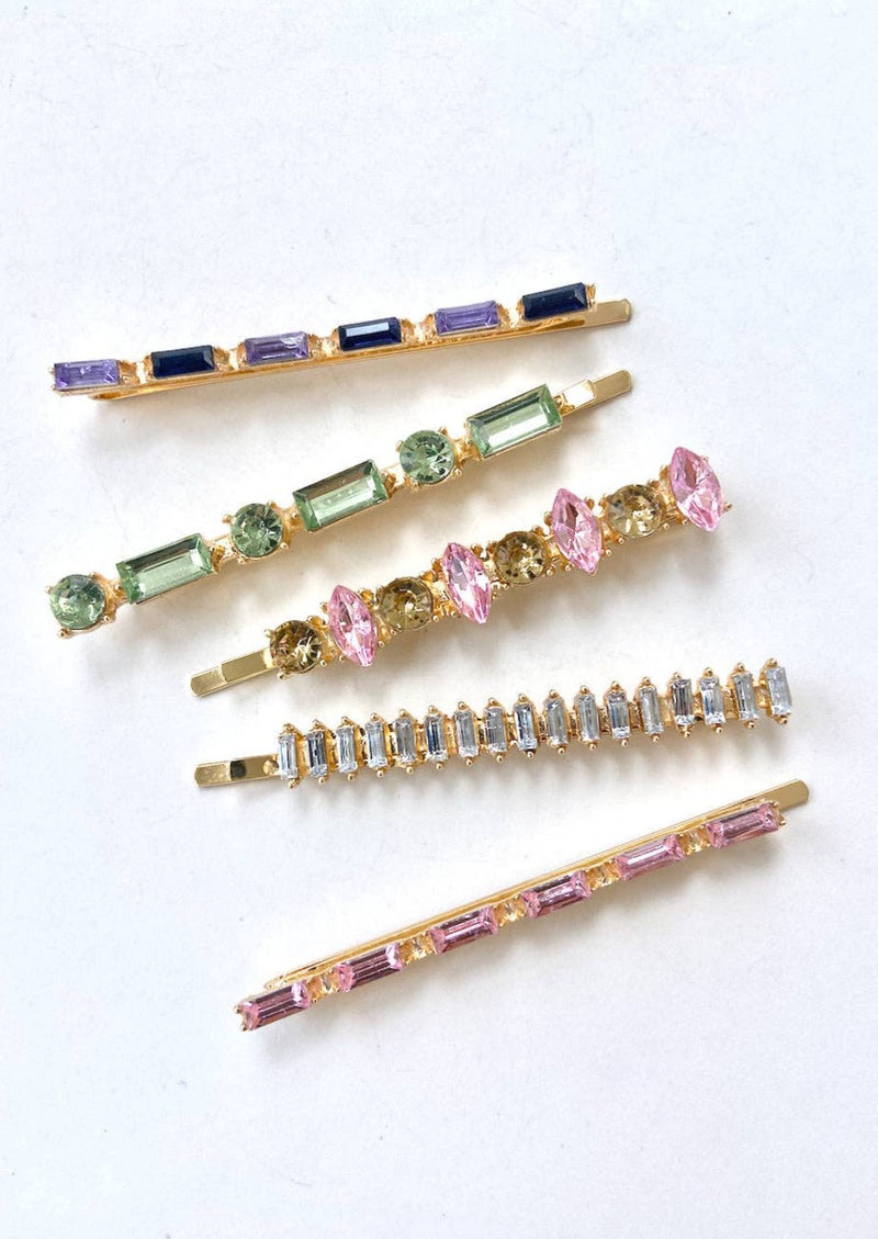 Rainbow Diamond Gems-Bobby Pin Set 5pc