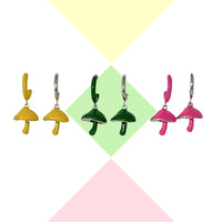 Mushrooms Earrings in Yellow