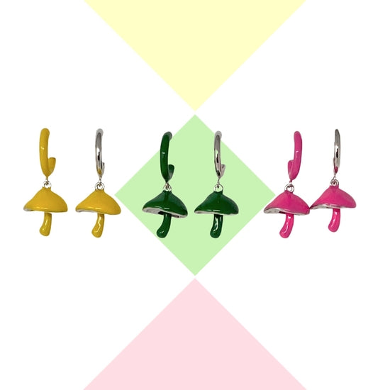 Mushrooms Earrings in Yellow