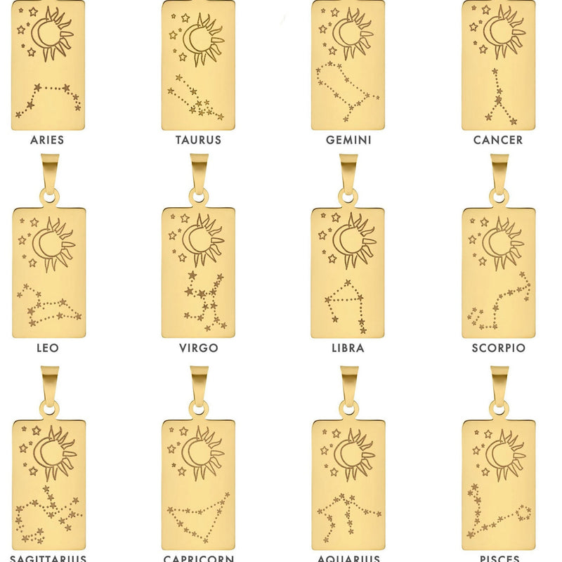 Zodiac Tarot Card Necklace