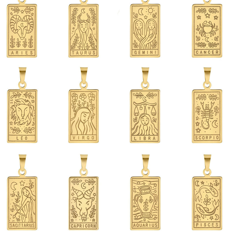 Zodiac Tarot Card Necklace